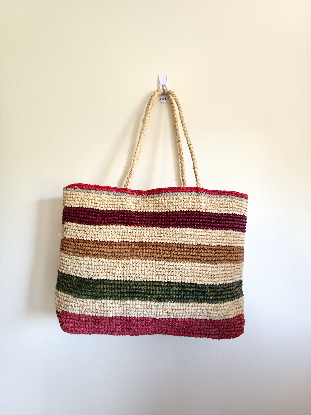 Natral Raffia Tote Handwoven Straw Bag Summer Beach Shoulder Bag